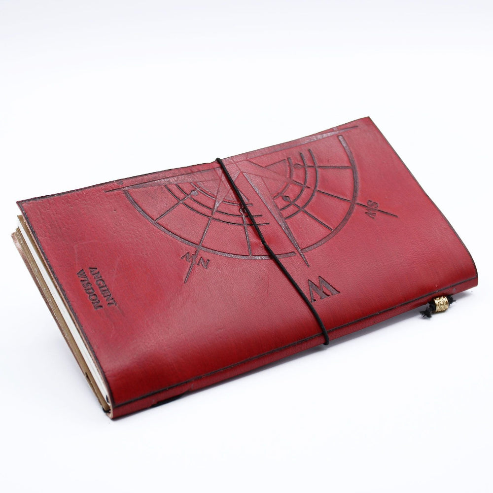 The Adventure Begins Red Handmade Leather Journal