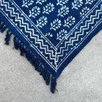 Chhota Flower Handmade Indigo Throw