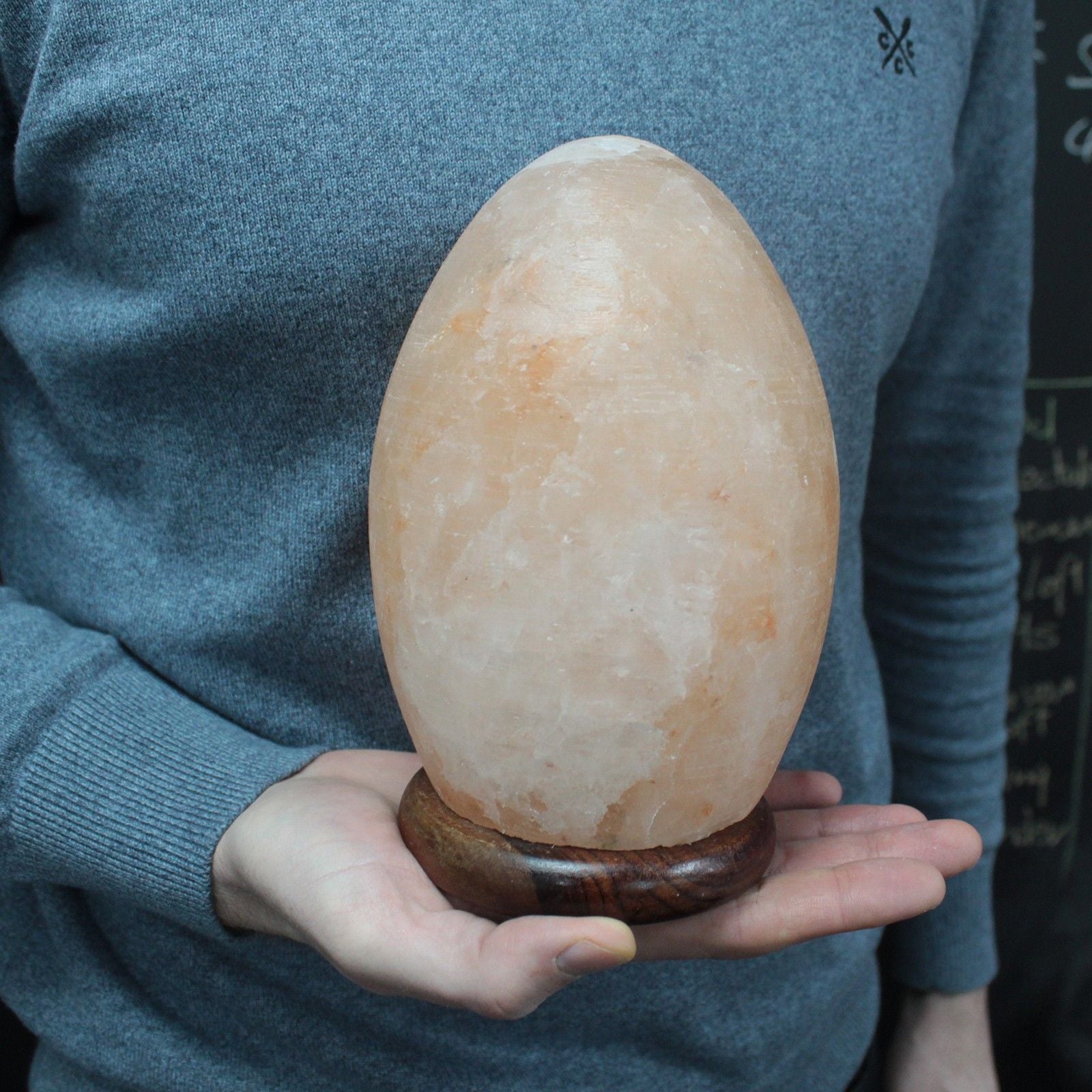 Salt Lamp Egg  Wooden Base