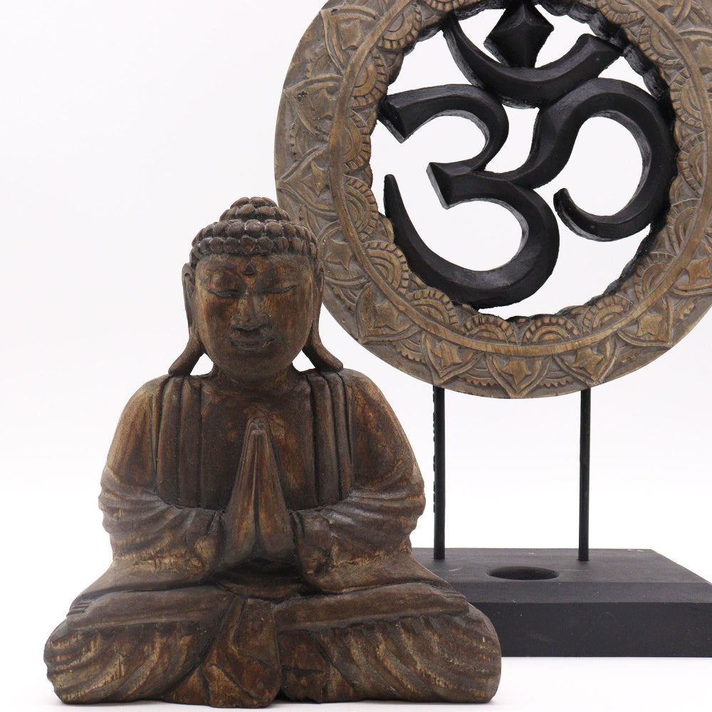 Om Grey & Black Buddha Feng Shui Set