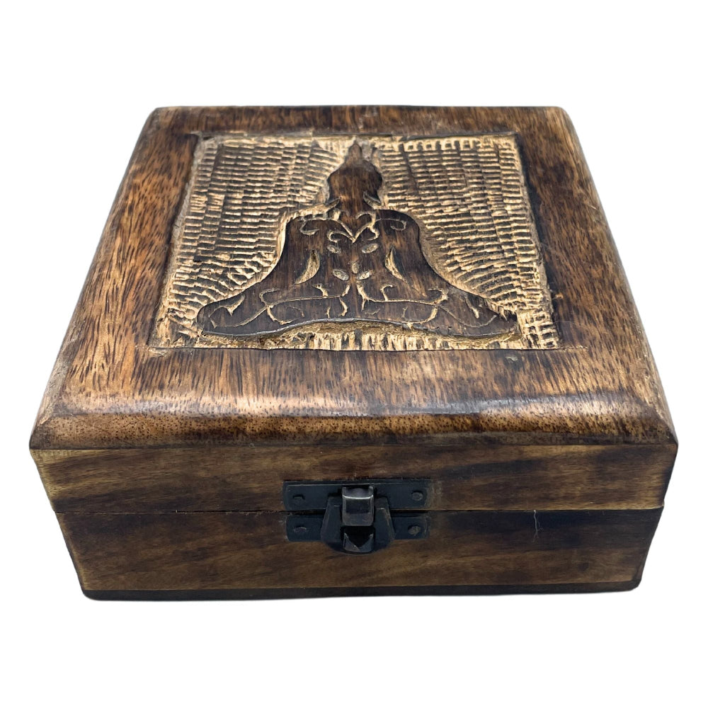 Buddha Square Wooden Keepsake Box