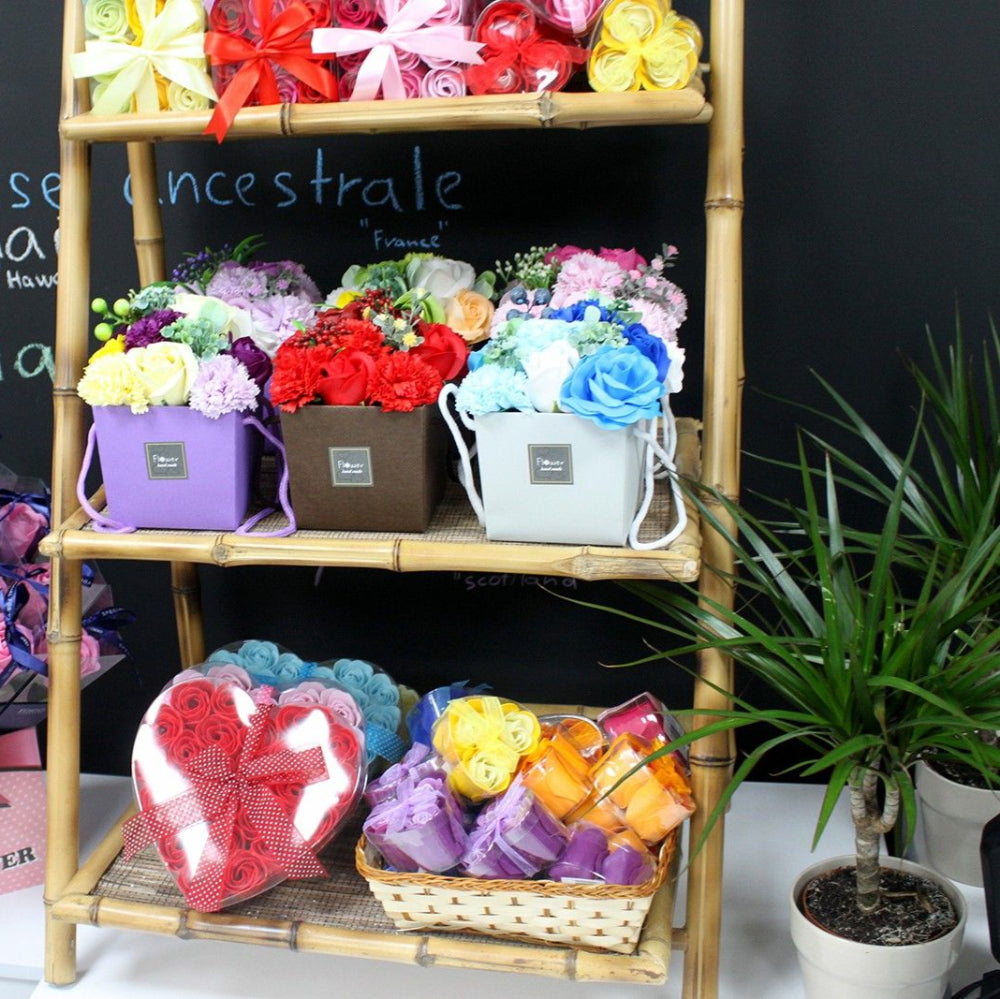 Pink Roses Set of 9 Soap Flowers