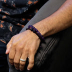 Amethyst Gemstone Double Power Bracelets