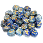 Lapis Runes Stone Set in Pouch