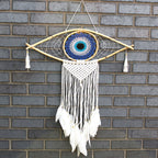 Macrame Evil Eye Blue/White/Black Protection Dream Catcher Large