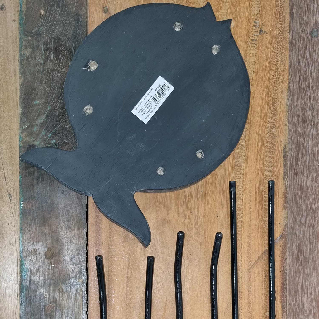 Greywash Albasia Wood Fish Stand