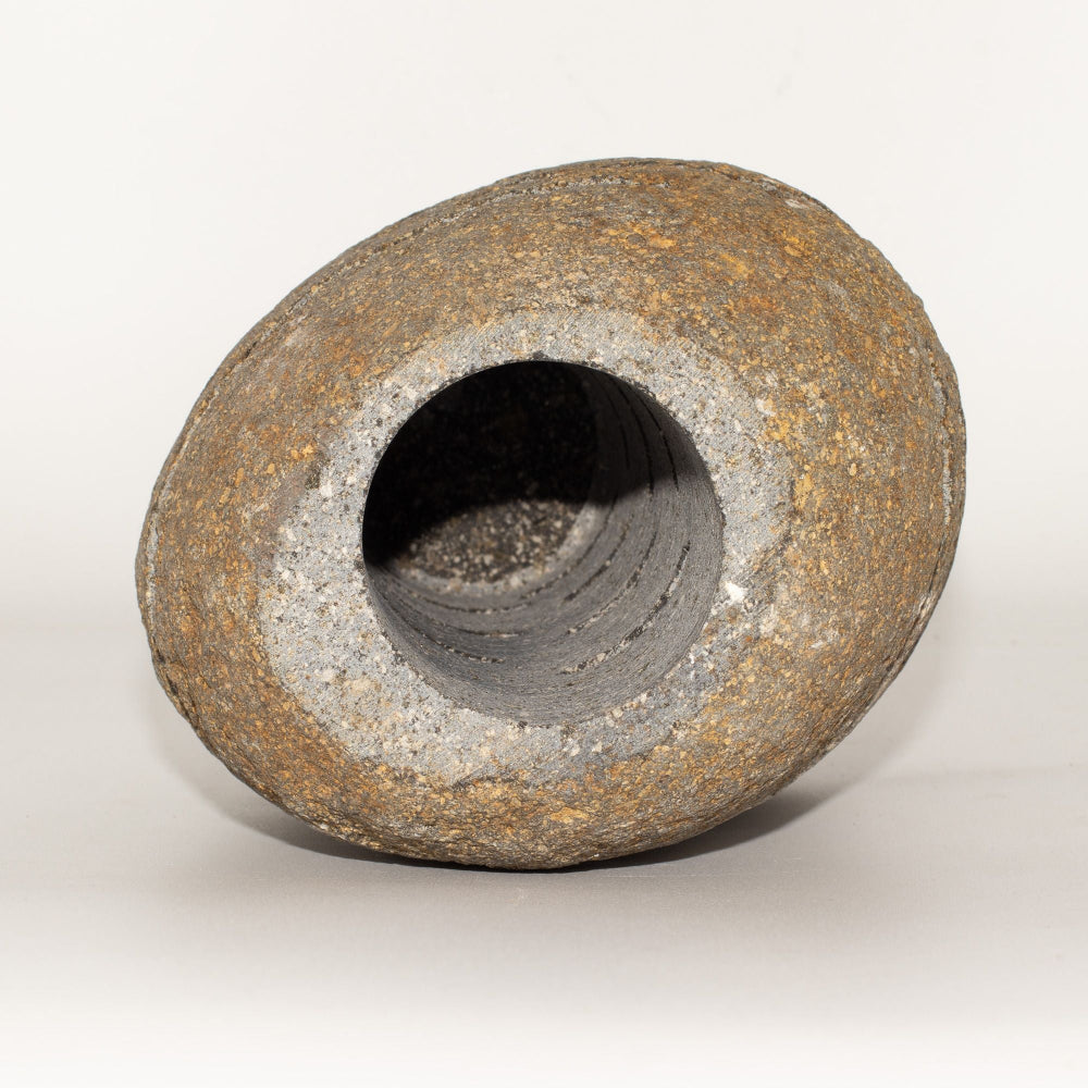 Standing Stone Cut Natural Riverstone Candle Holder