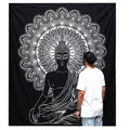 Buddha Black &White Double Cotton Bedspread Wall Hanging