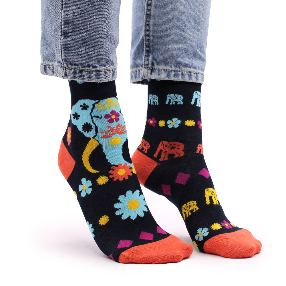 Cosmic Elephant  Hop Hare Bamboo Socks S/M