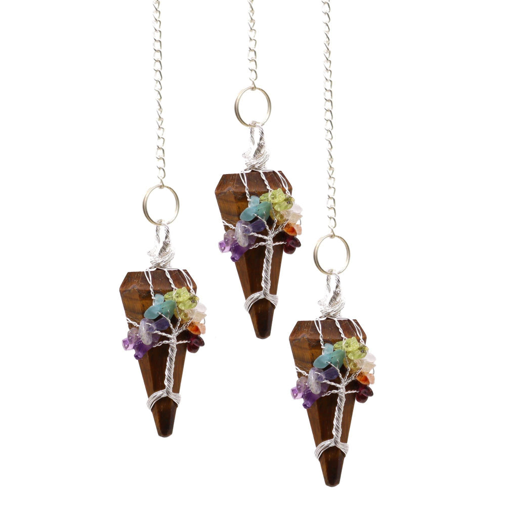 Seven Chakra Tigereye Magic Pendulum
