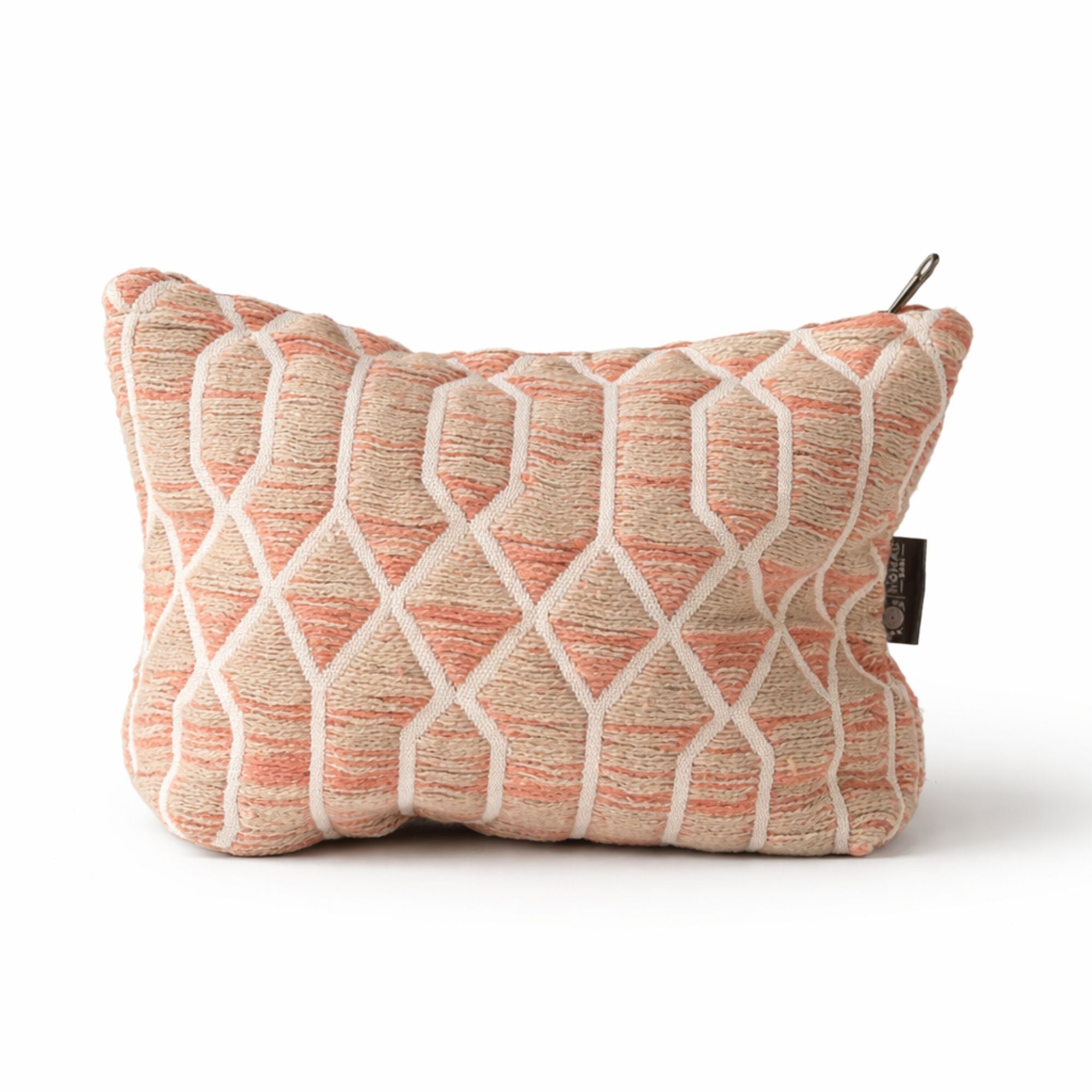 Rose Lattice Jacquard Toiletry Bag | Handmade Indian Cotton