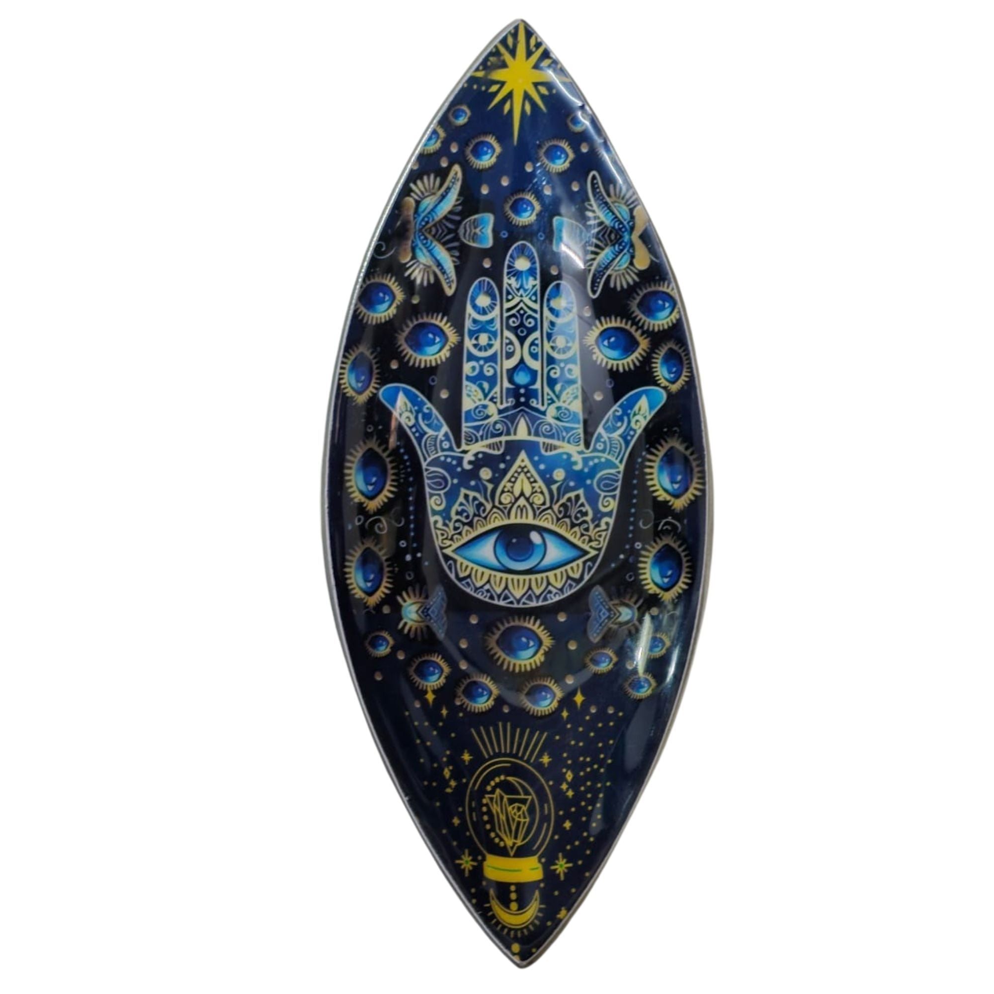 The Blue Hamsa Enamel Incense Bowl