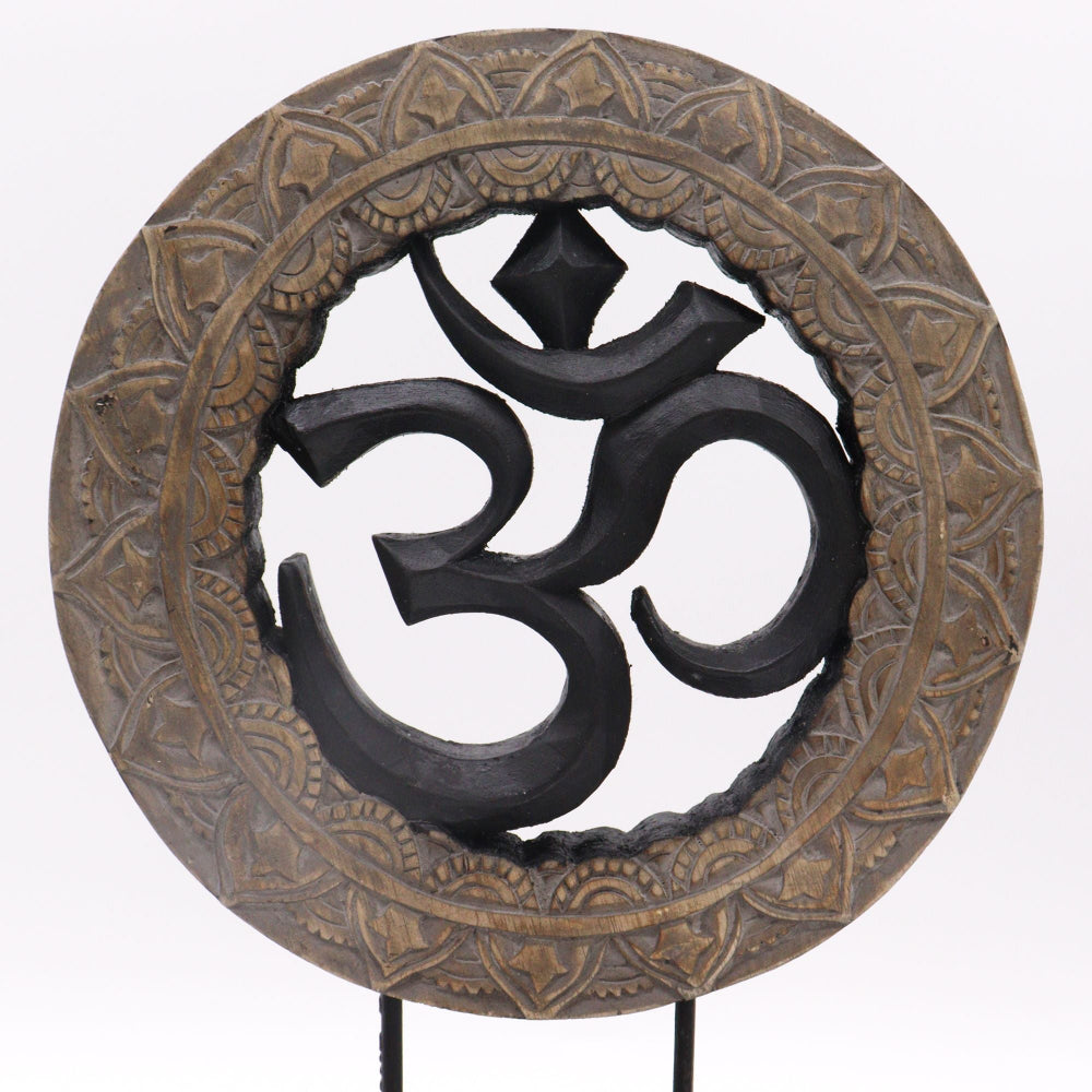 Om Grey & Black Buddha Feng Shui Set