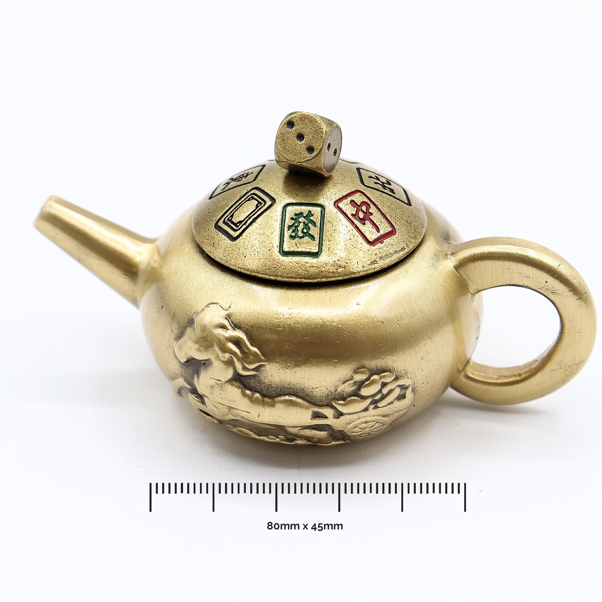 Lucky Teapot with Dice Spin Feng Shui Fortune