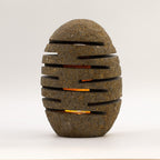 Standing Stone Cut Natural Riverstone Candle Holder