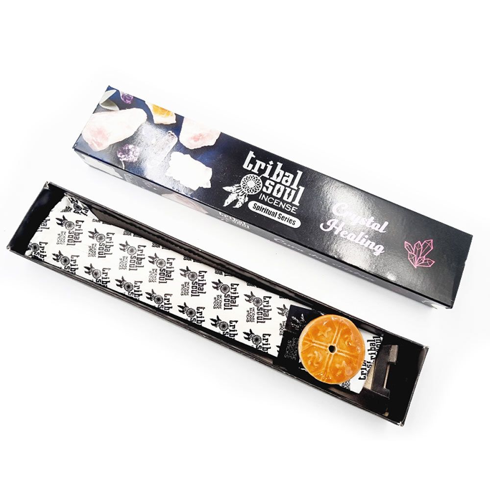 Tribal Soul Spiritual Incense Sticks and Ceramic Holder Crystal Healing