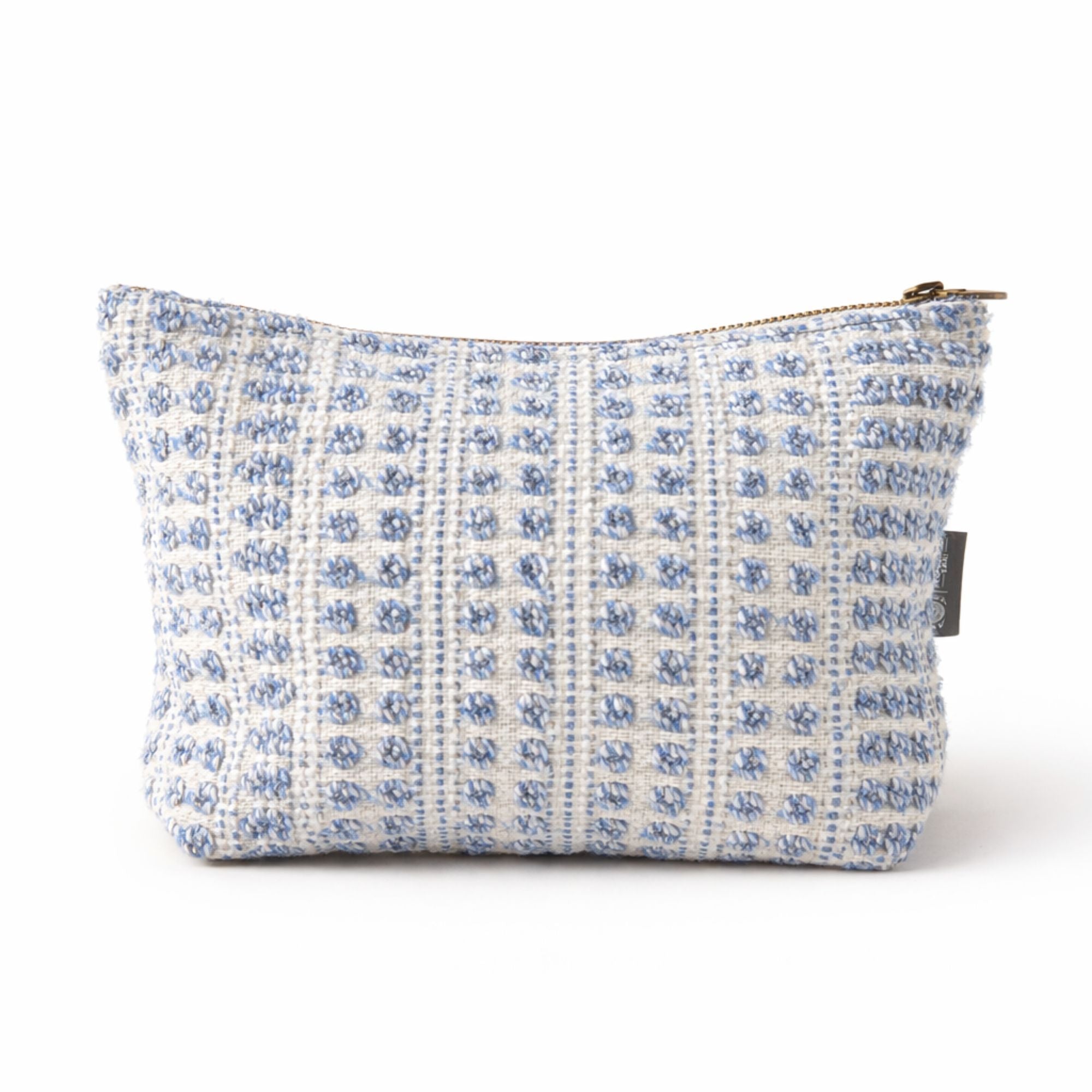 Indigo Echo Jacquard Toiletry Bag | Handmade Indian Cotton