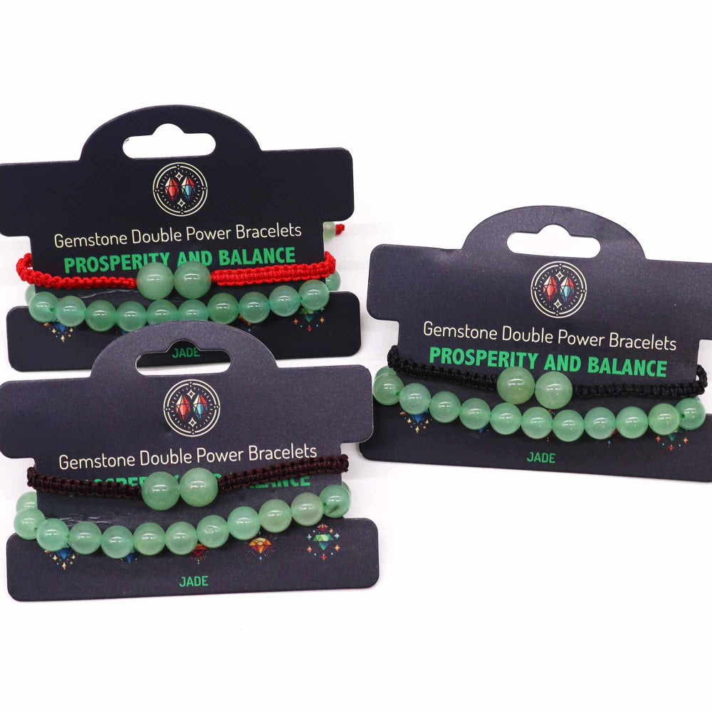 Jade Gemstone Double Power Bracelets
