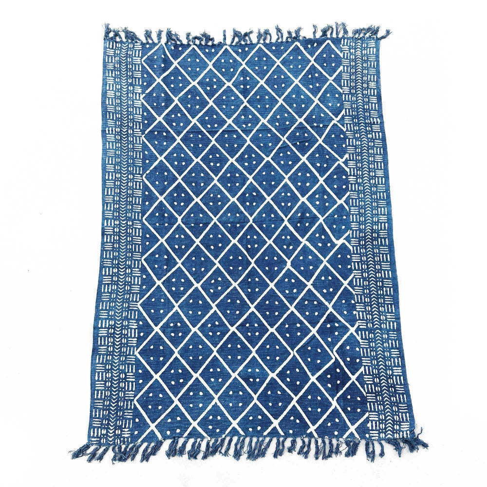 Midnight Heerak Handmade Indigo Throw