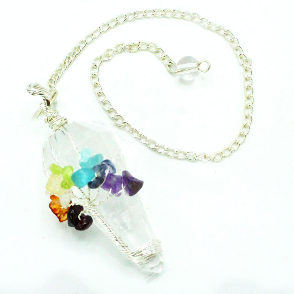 Rock Quartz Seven Chakra Magic Pendulum