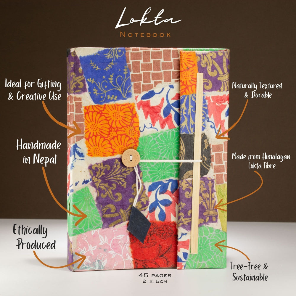 Lokta Patchwork Multi Colour Notebook Large