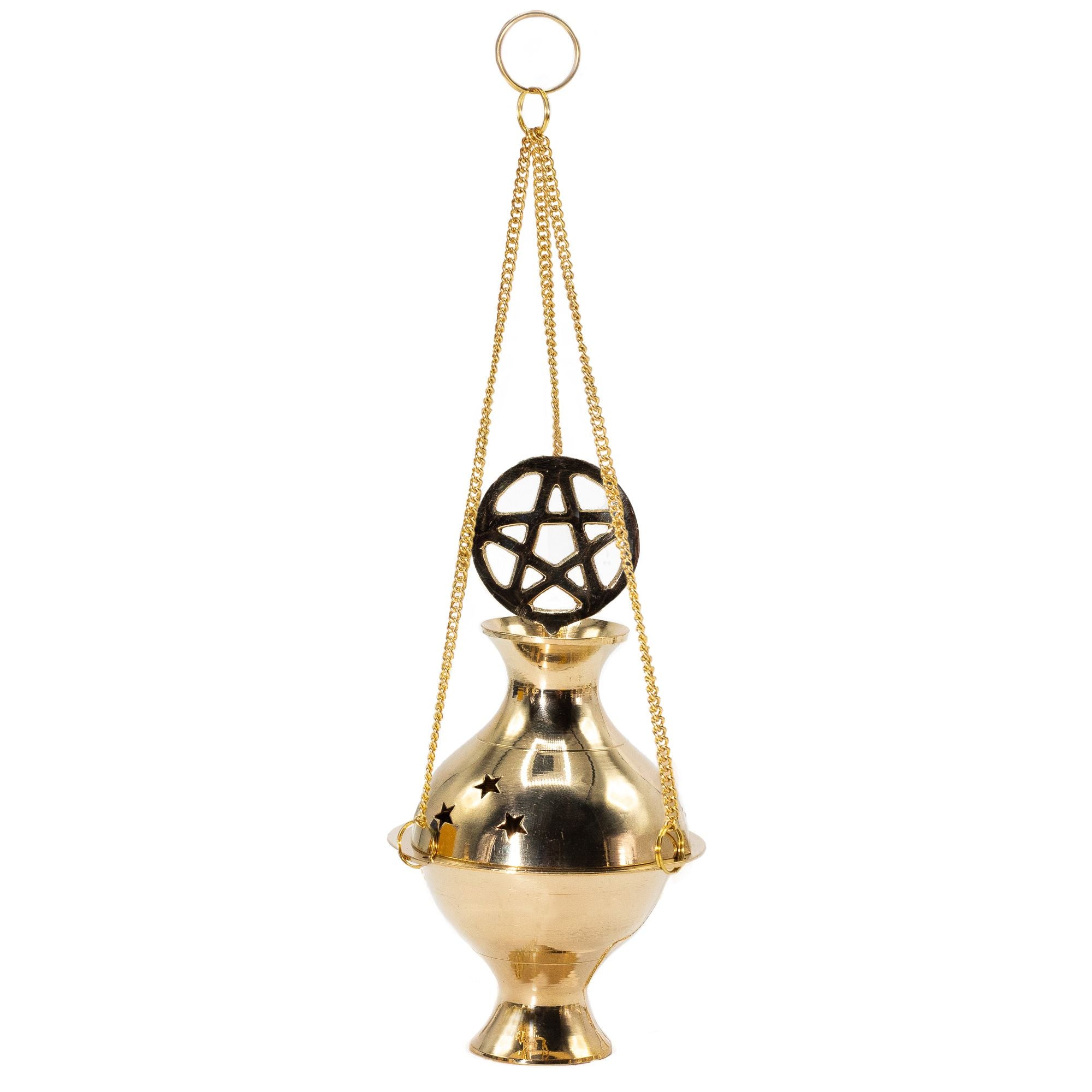 Pentagram Hanging Brass Incense Burner