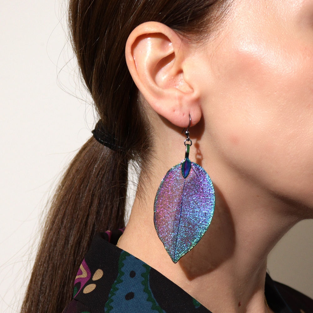 Bravery Leaf  Earrings Multicoloured