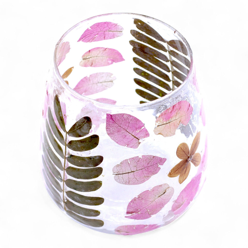 Primavera Natural Floral Glass Vase Candle Holder