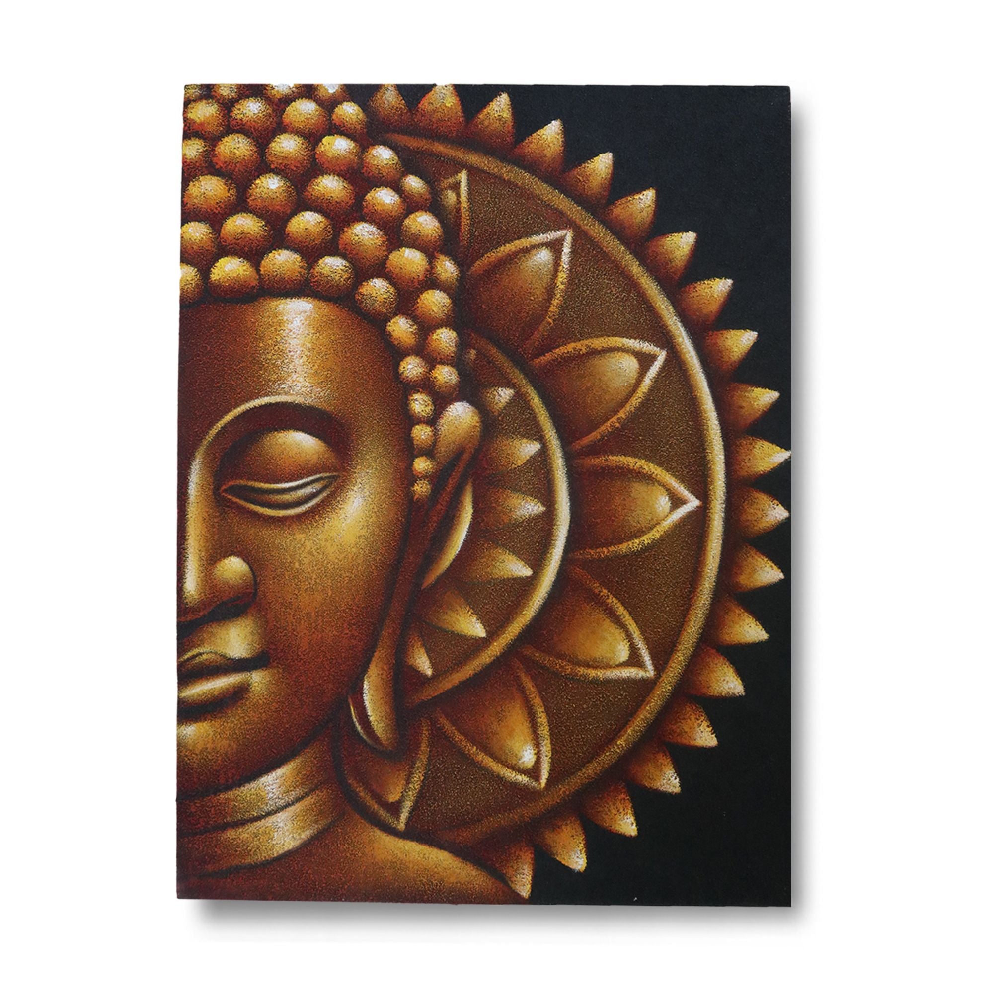 Gold Half Buddha Mandala - 60x80cm Canvas Wall Art