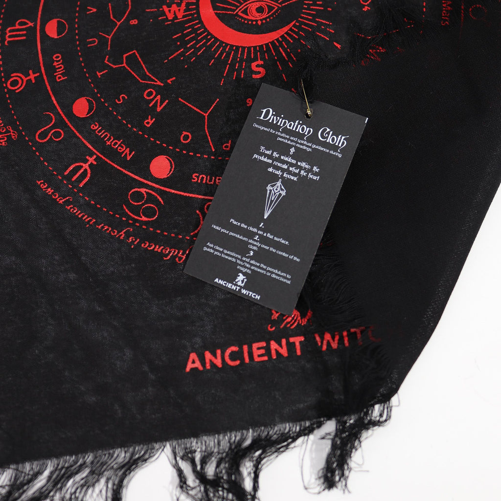 All Seeing Eye Pendulum Divination Cloth | Black & Blood Red | Ancient Witch