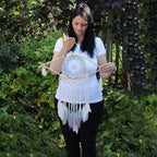 Macrame Evil Eye Blue/White/Pink Protection Dream Catcher  Medium