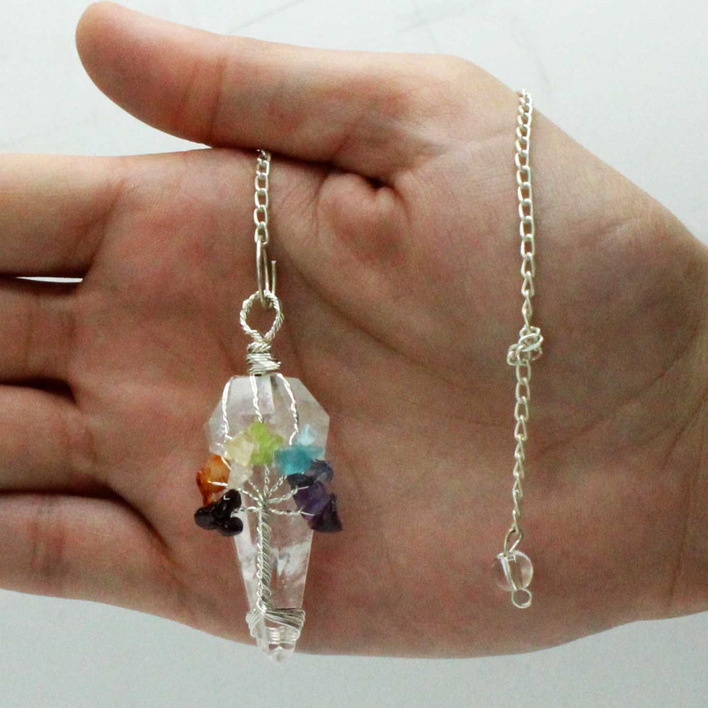 Rock Quartz Seven Chakra Magic Pendulum