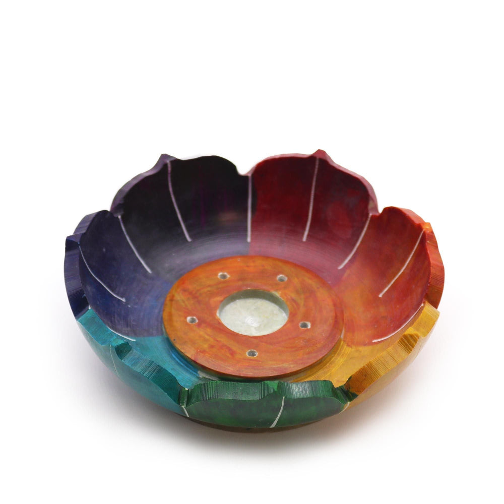 Chakra Colours Soapstone Lotus Flower Incense Holder