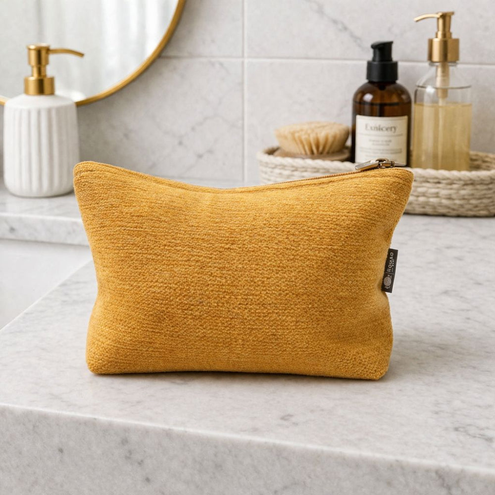 Marigold Loom Jacquard Toiletry Bag | Handmade Indian Cotton