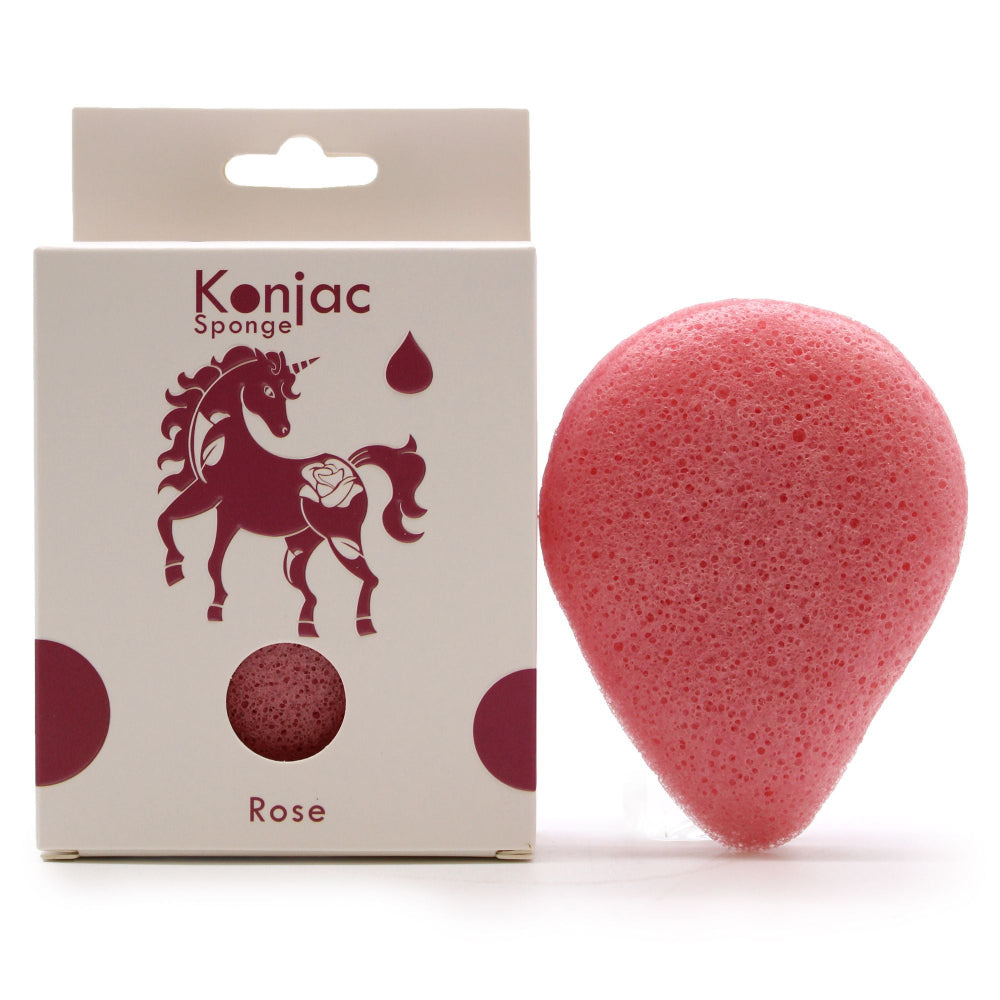 Rose  Anti-Aging Teardrop Konjac Sponge