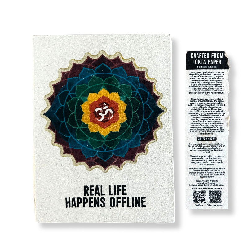 Real Life Happens Offline Lokta Inspiration Notebook
