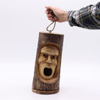 Grumpy Old Man Tree Trunk Face Bird House