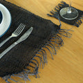 Black Seagrass Fringe Natural Placemat