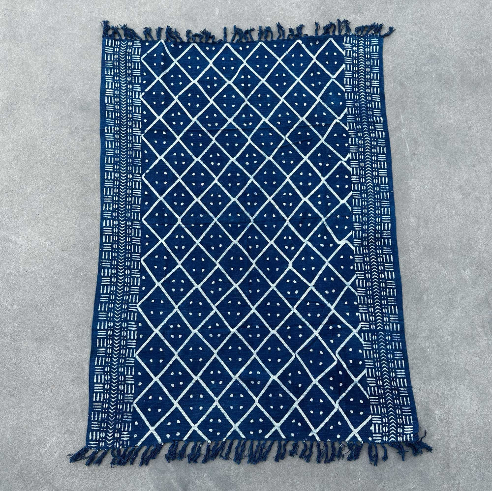 Midnight Heerak Handmade Indigo Throw