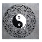 Ying Yang Black & White Double Cotton Bedspread Wall Hanging