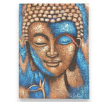 Bronze & Blue Flower Buddha Painting