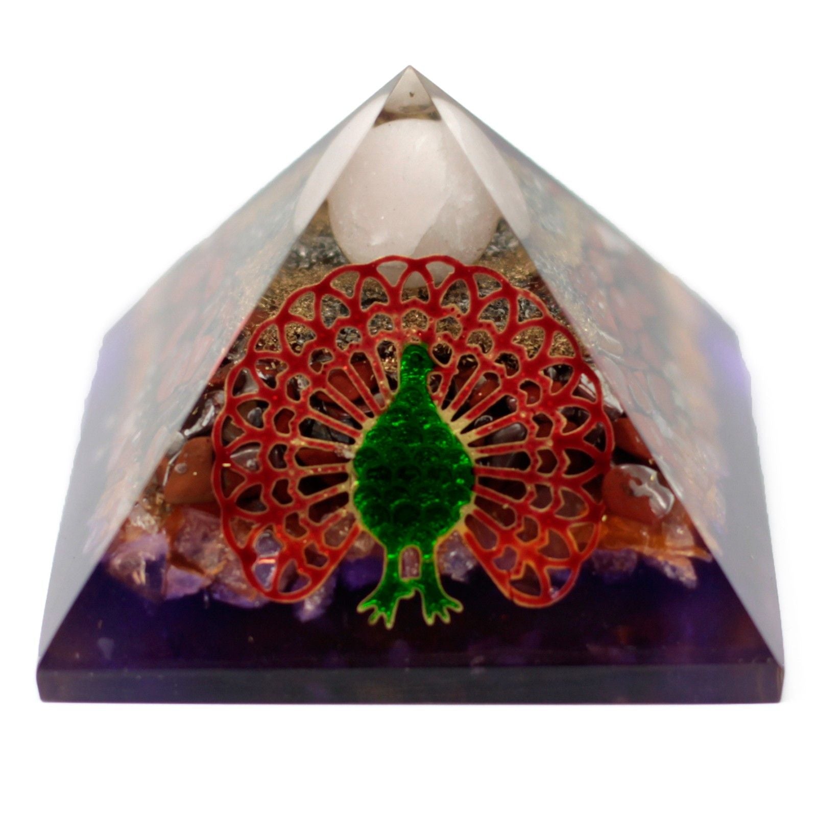 Peacock Organite Pyramid 80mm
