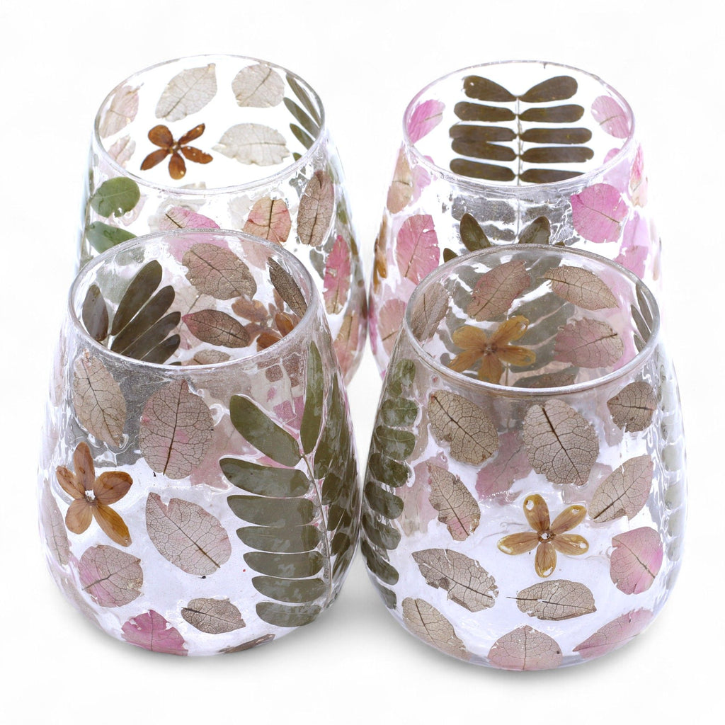 Primavera Natural Floral Glass Vase Candle Holder