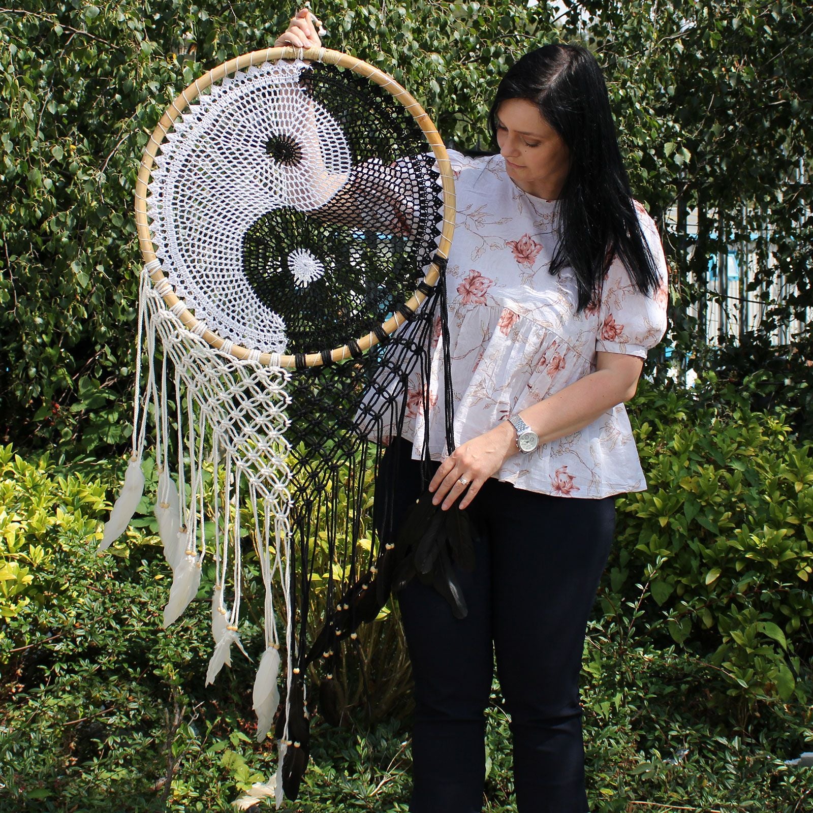 Ying Yang Bali Dream Catcher Extra Large