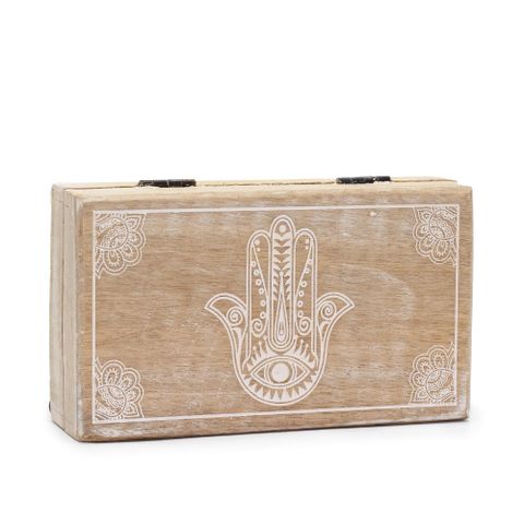 Hamsa Whitewash Med Square Box
