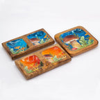 Teal Mushroom Big Square Trinket Tray