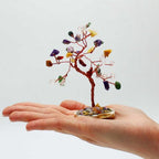 Multi Stones on Natural Agate Base Gemstone Tree  (35 stones)