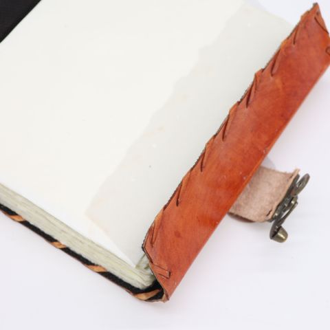 Light Brown Tan Book - Evil Eye Decor - 160 Deckle Edges Pages - 20x15cm