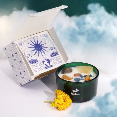The Sun Hop Hare Crystal Magic Flower Candle