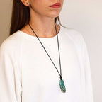Amazonite Laced Gemstone Flat Point Pendant